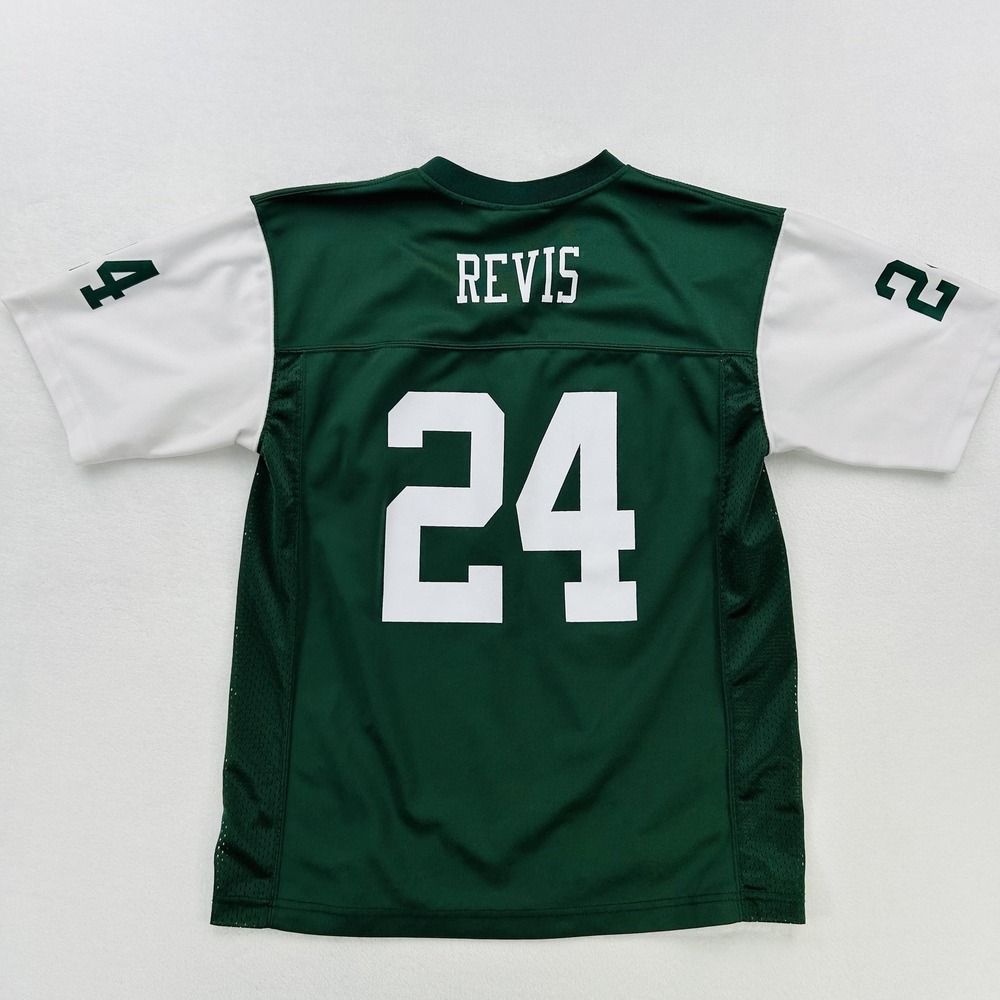 New York Jets Jersey Youth Large Green NFL Football Darrelle Revis 24 Logo Shirt - Picture 11 of 16